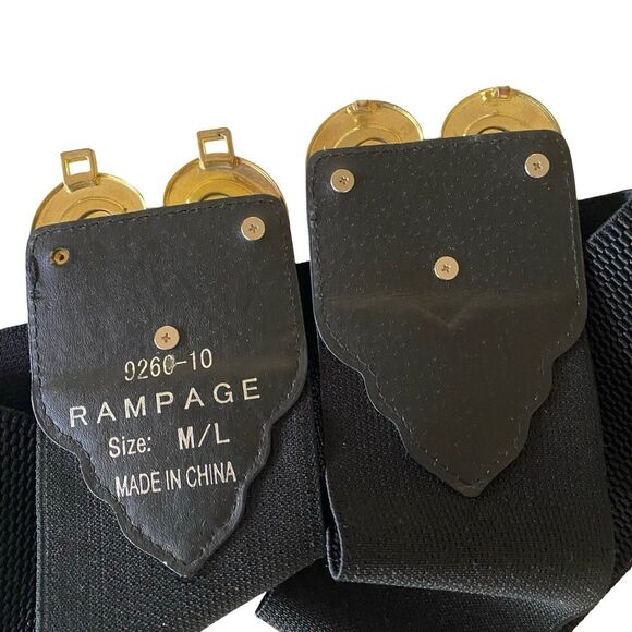 Vintage 90s Rampage Stretch Belt Black Size M/L - Picture 3 of 4